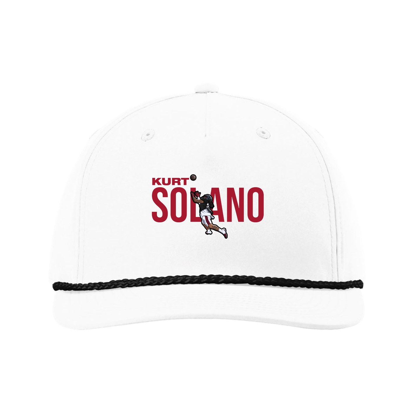 Five-Panel Classic Rope Cap — Player Name in White