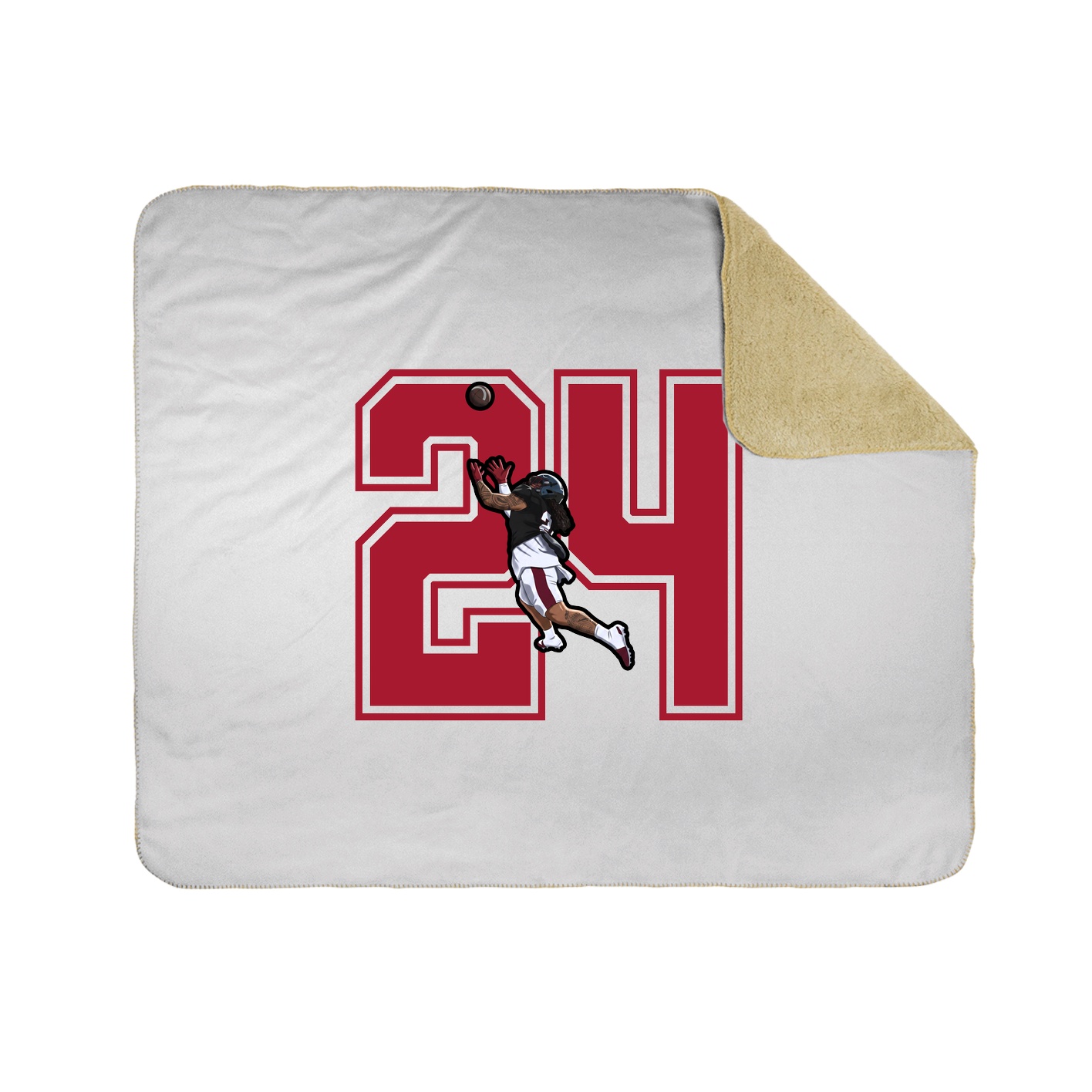 Throw Blanket — Number in White