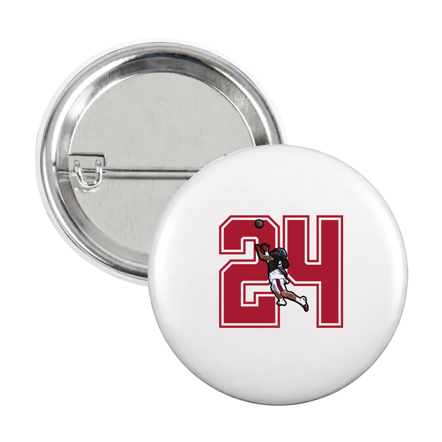 Game Day Button — Number in White
