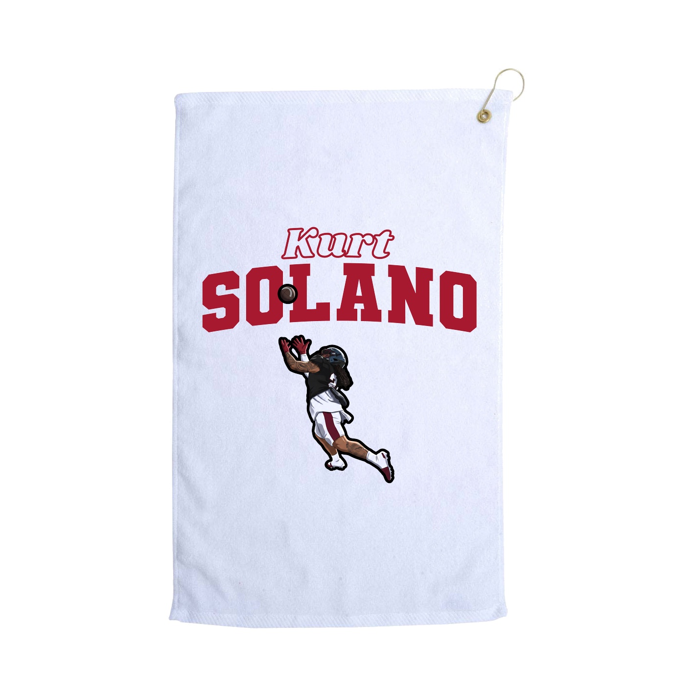 Golf Towel — Name Arch in White
