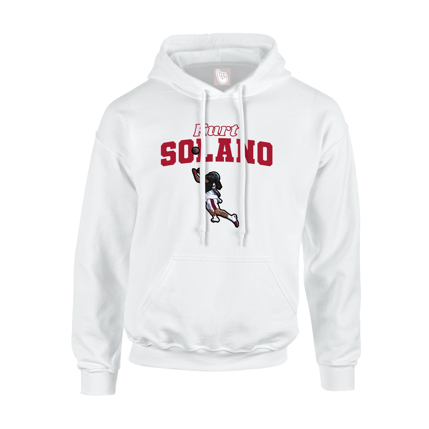 Youth Hoodie — Name Arch in White