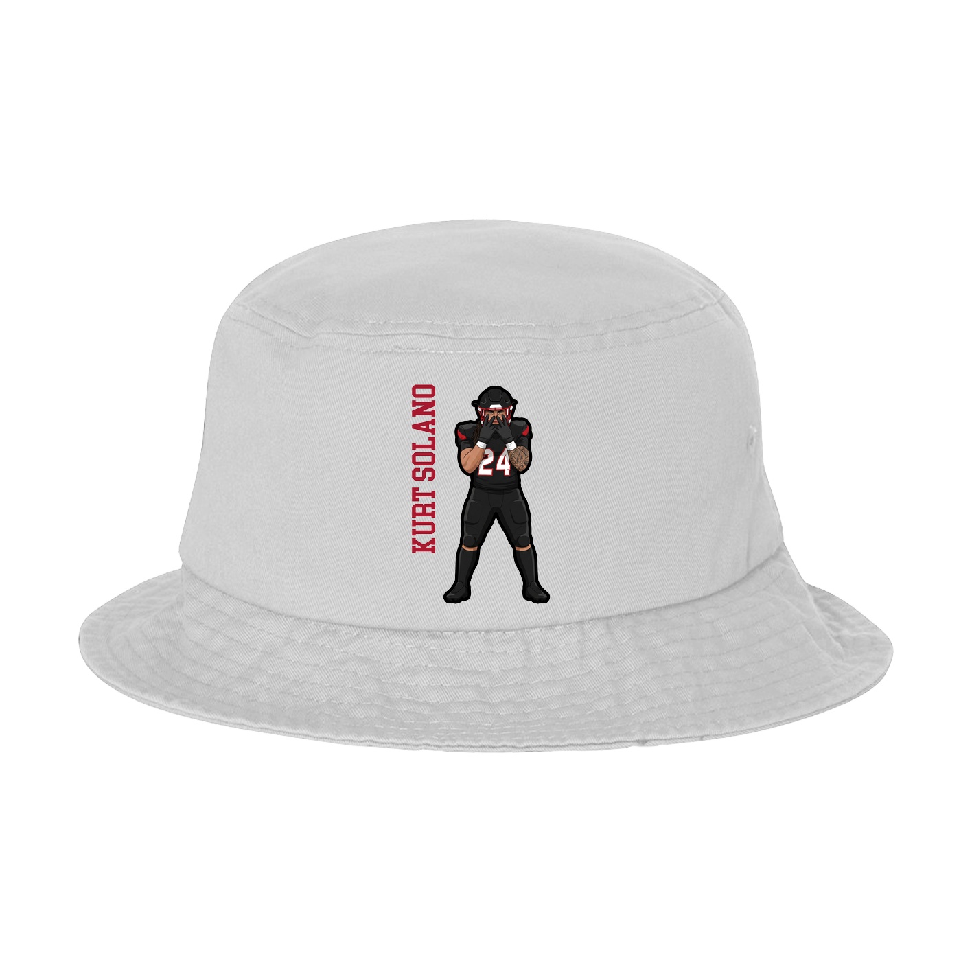 Bucket Cap — Name Vertical in White