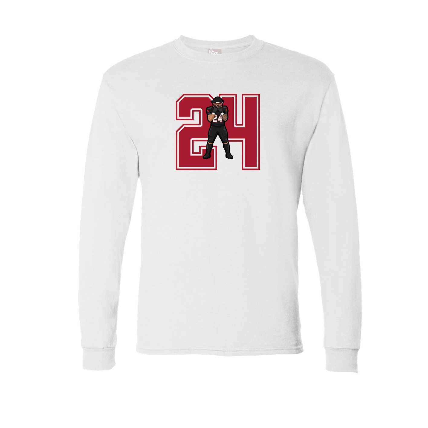 Long Sleeve Tee — Number in White