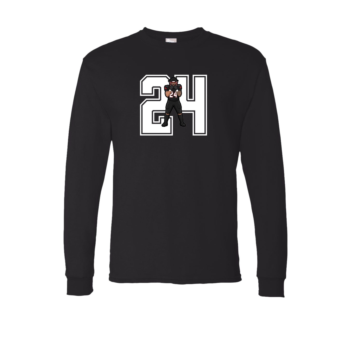 Long Sleeve Tee — Number in Black
