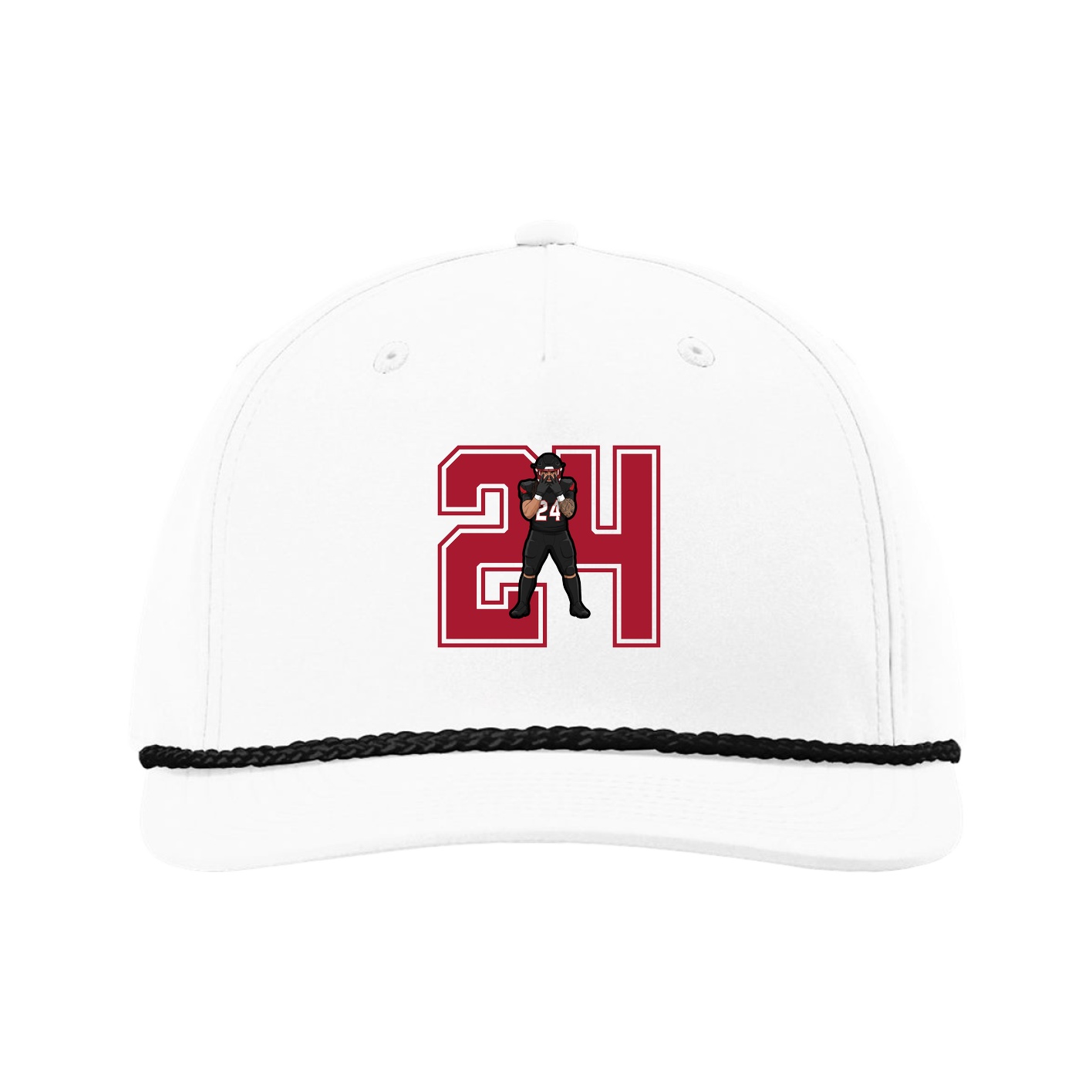 Five-Panel Classic Rope Cap — Number in White