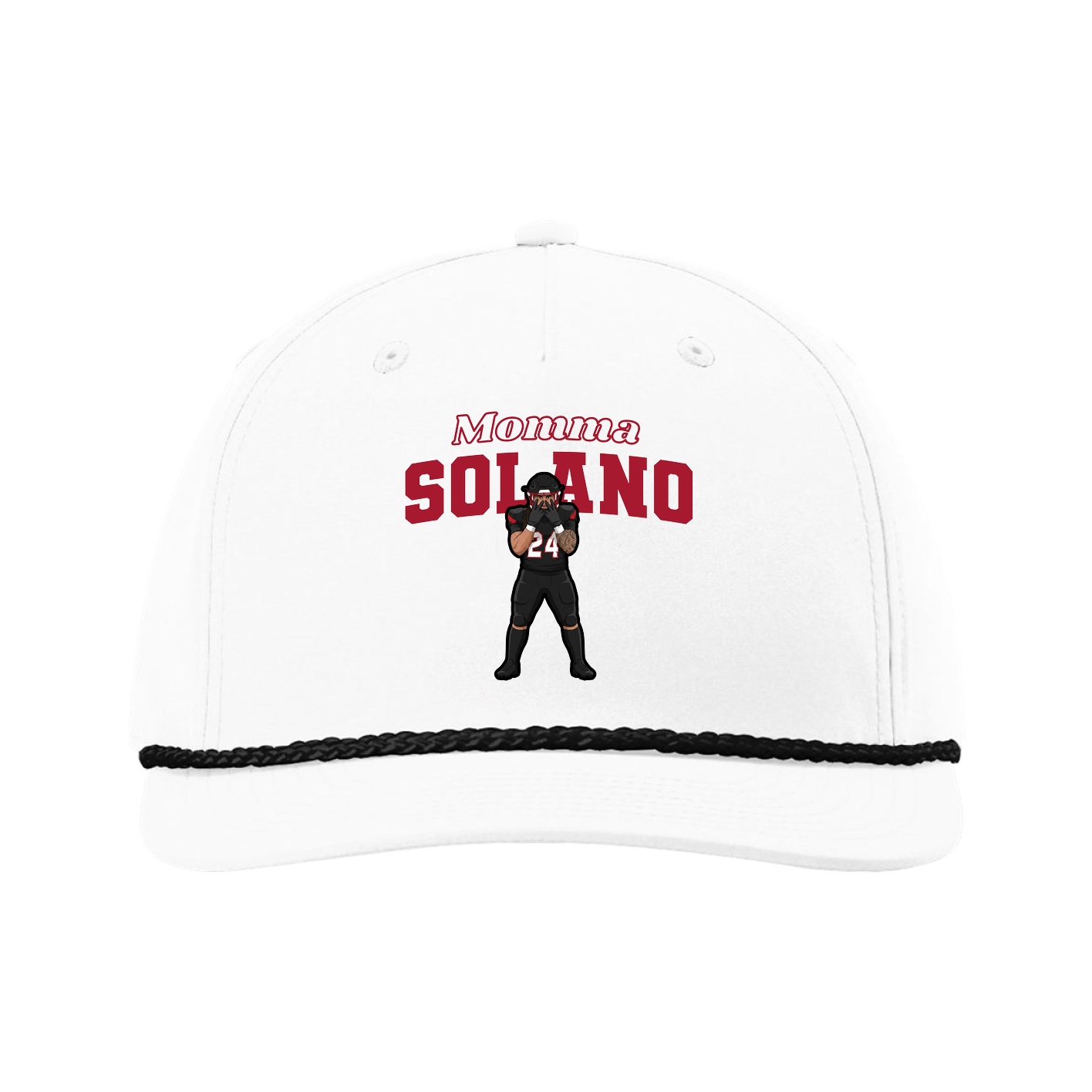 Five-Panel Classic Rope Cap — Mothers Day Block in White