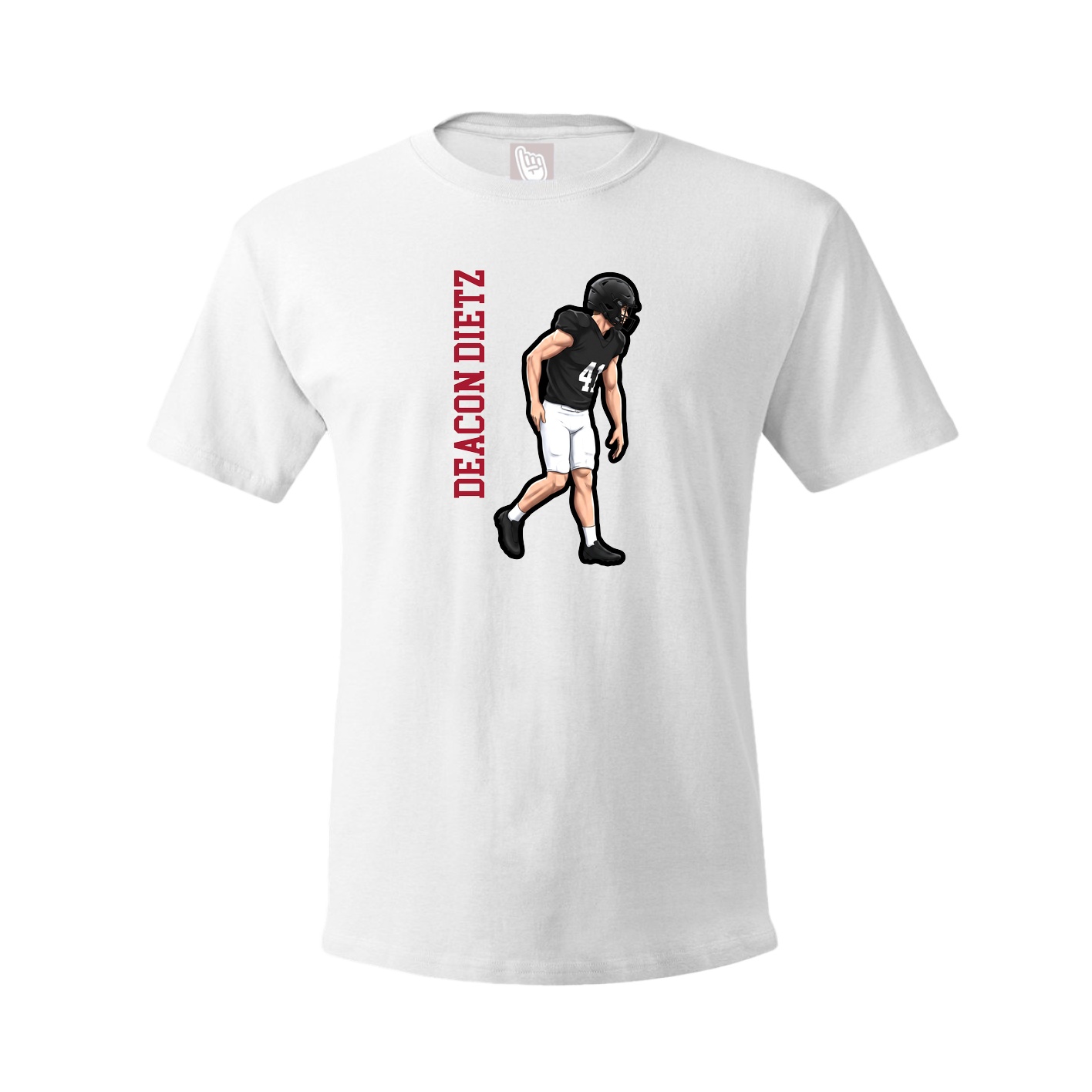 Youth Tee — Name Vertical in White