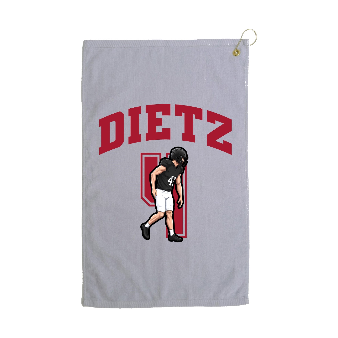 Golf Towel — Number in Grey