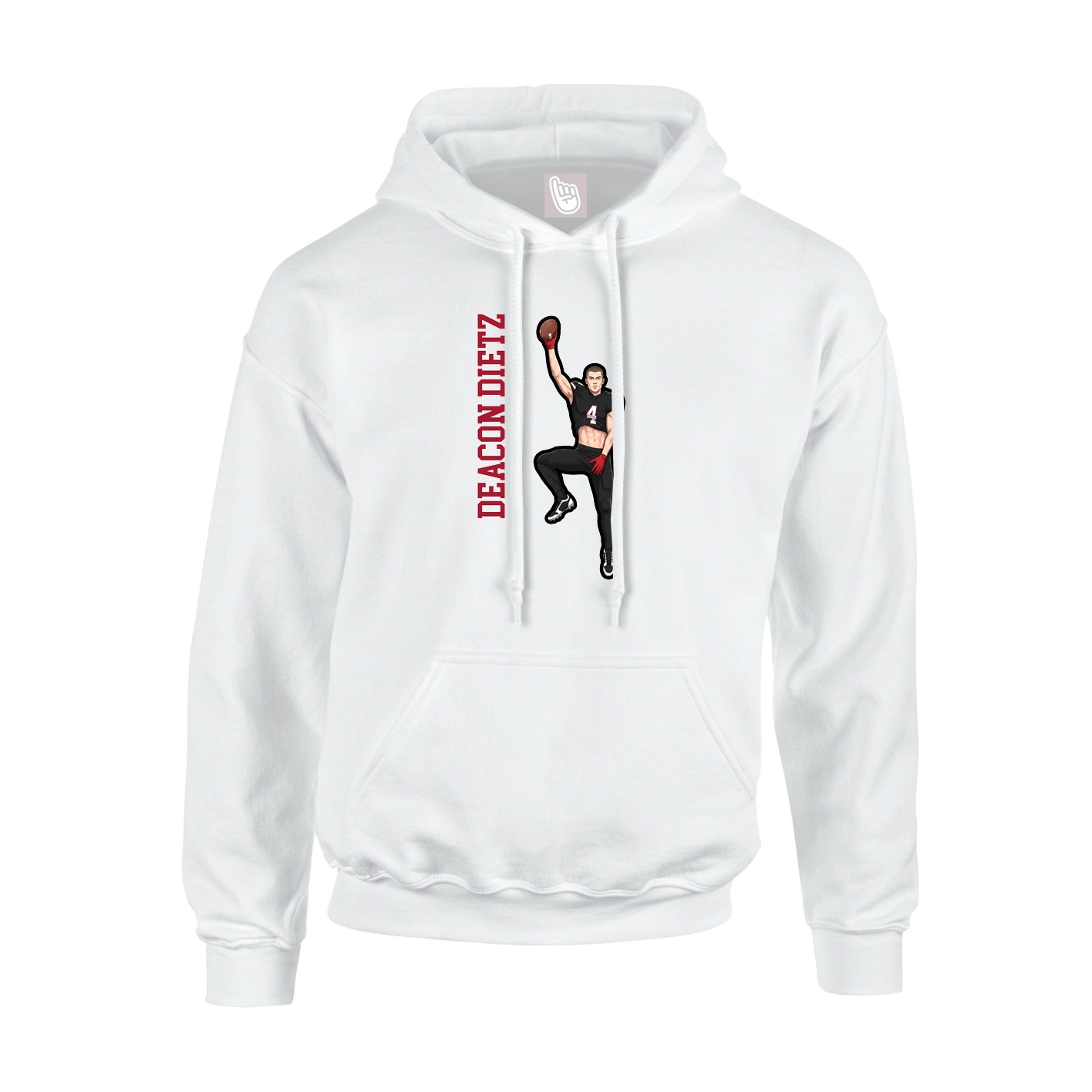 Hoodie — Name Vertical in White