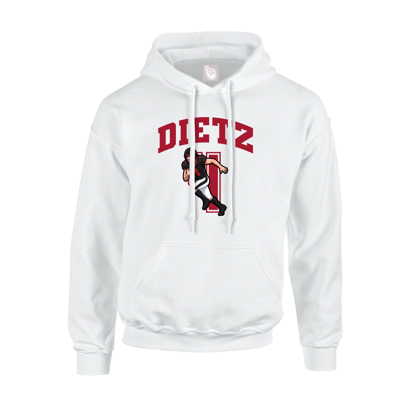 Youth Hoodie — Number in White