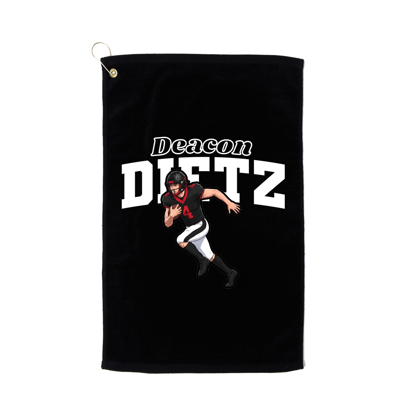Golf Towel — Name Arch in Black
