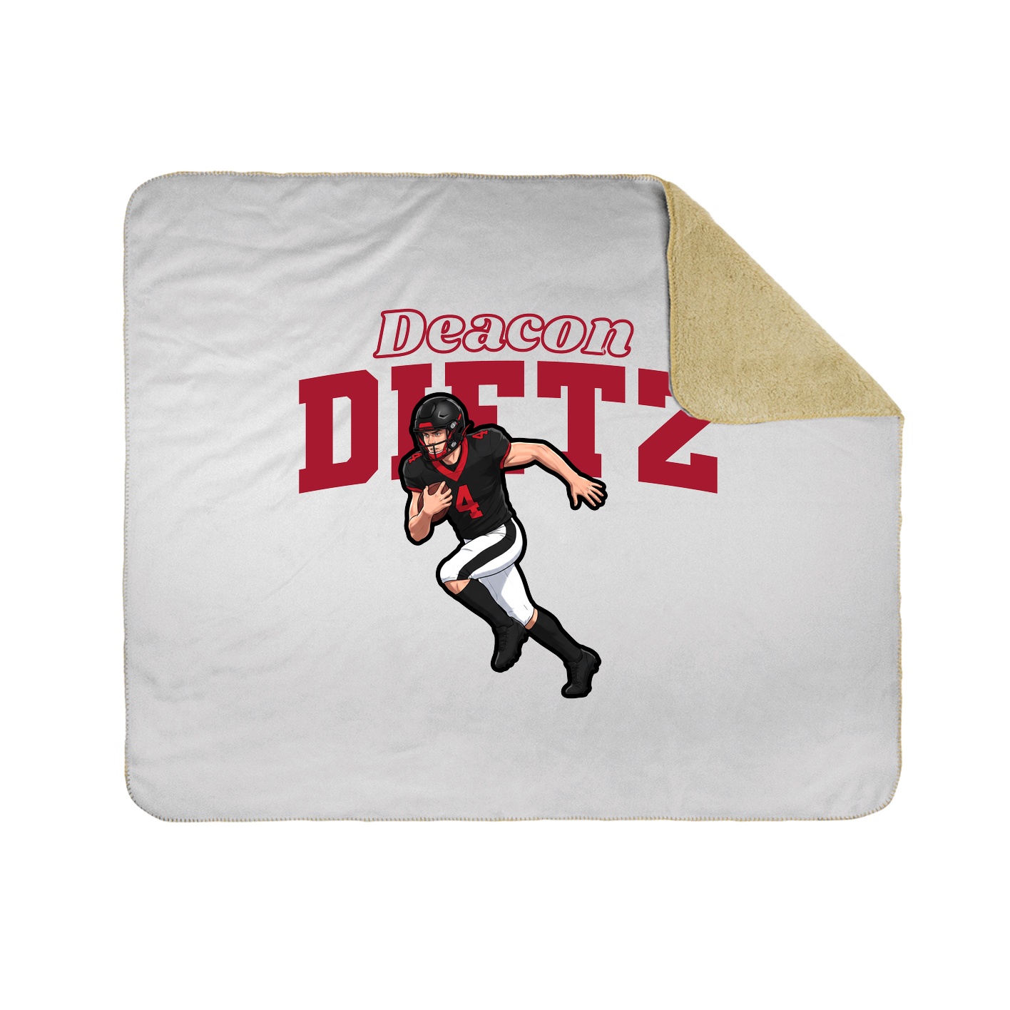 Throw Blanket — Name Arch in White