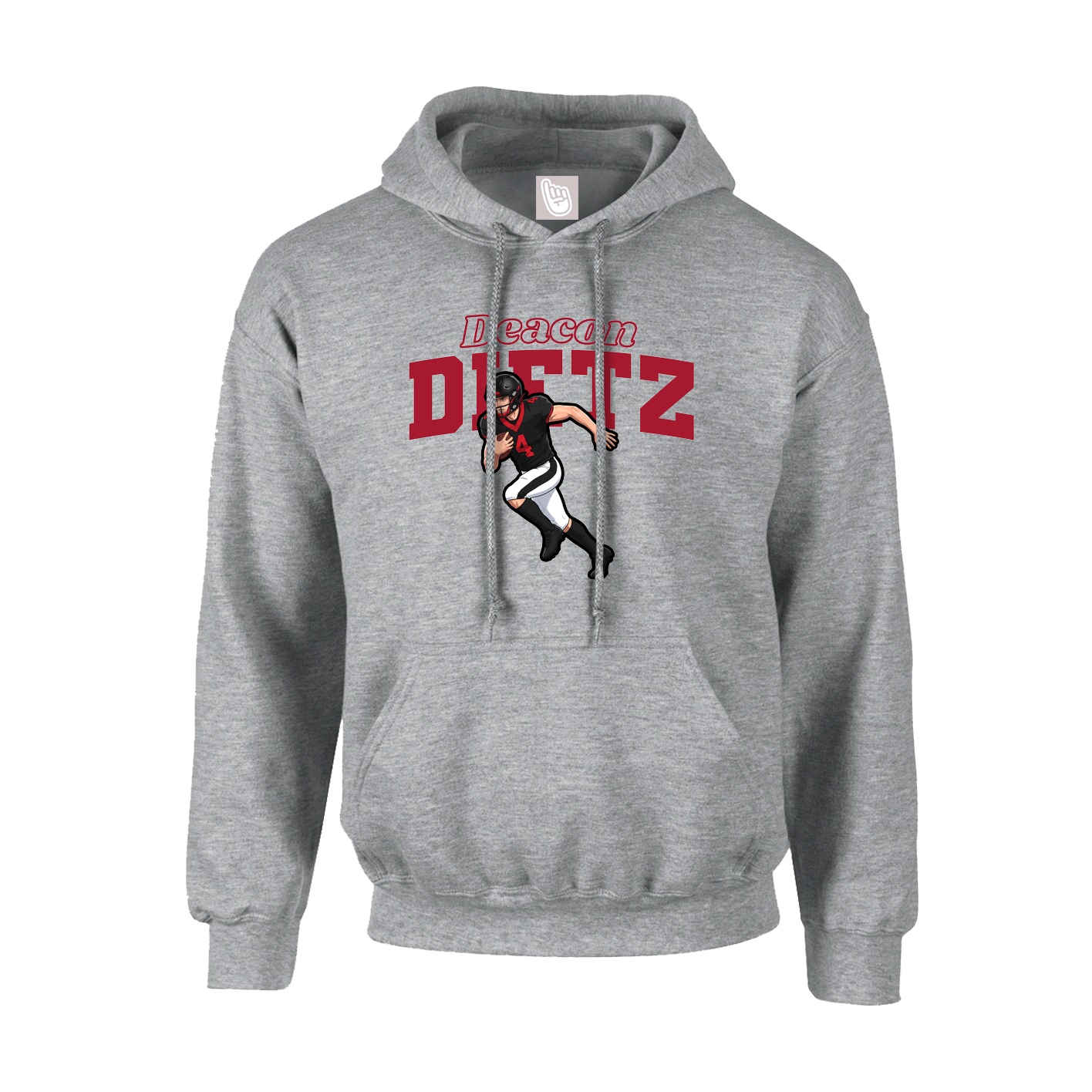 Youth Hoodie — Name Arch in Grey