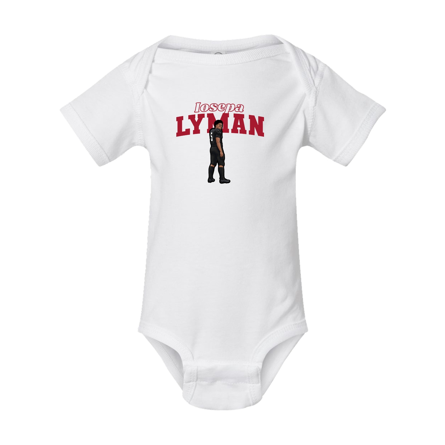 Baby Onesie — Name Arch in White