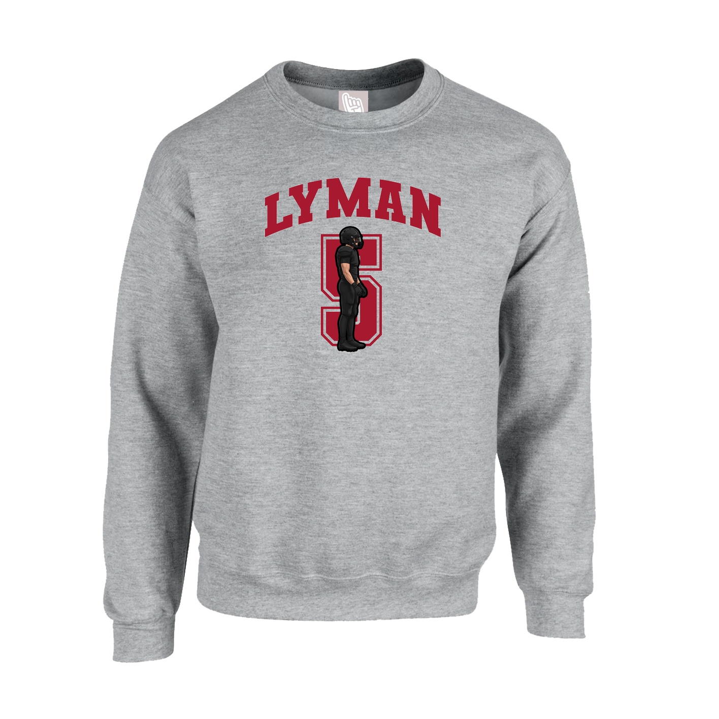 Fleece Crew — Number in Grey