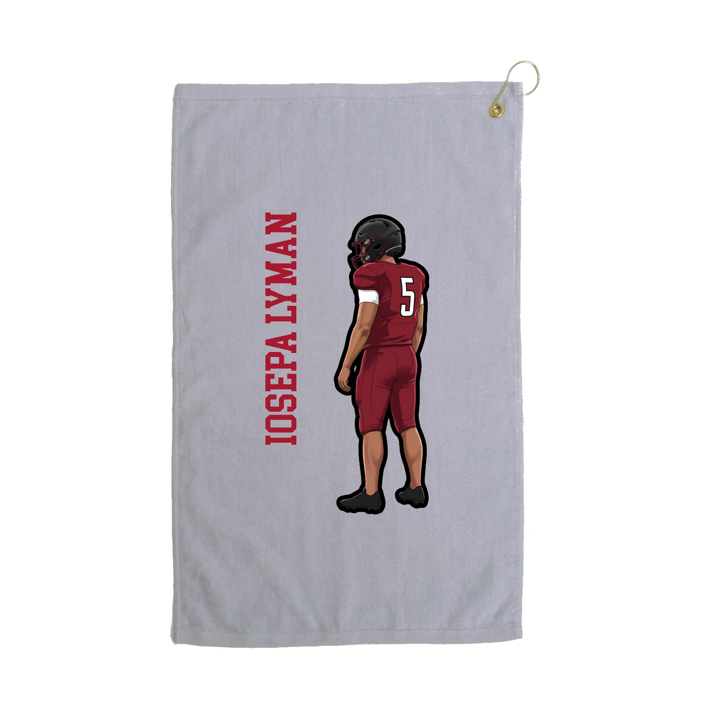 Golf Towel — Name Vertical in Grey
