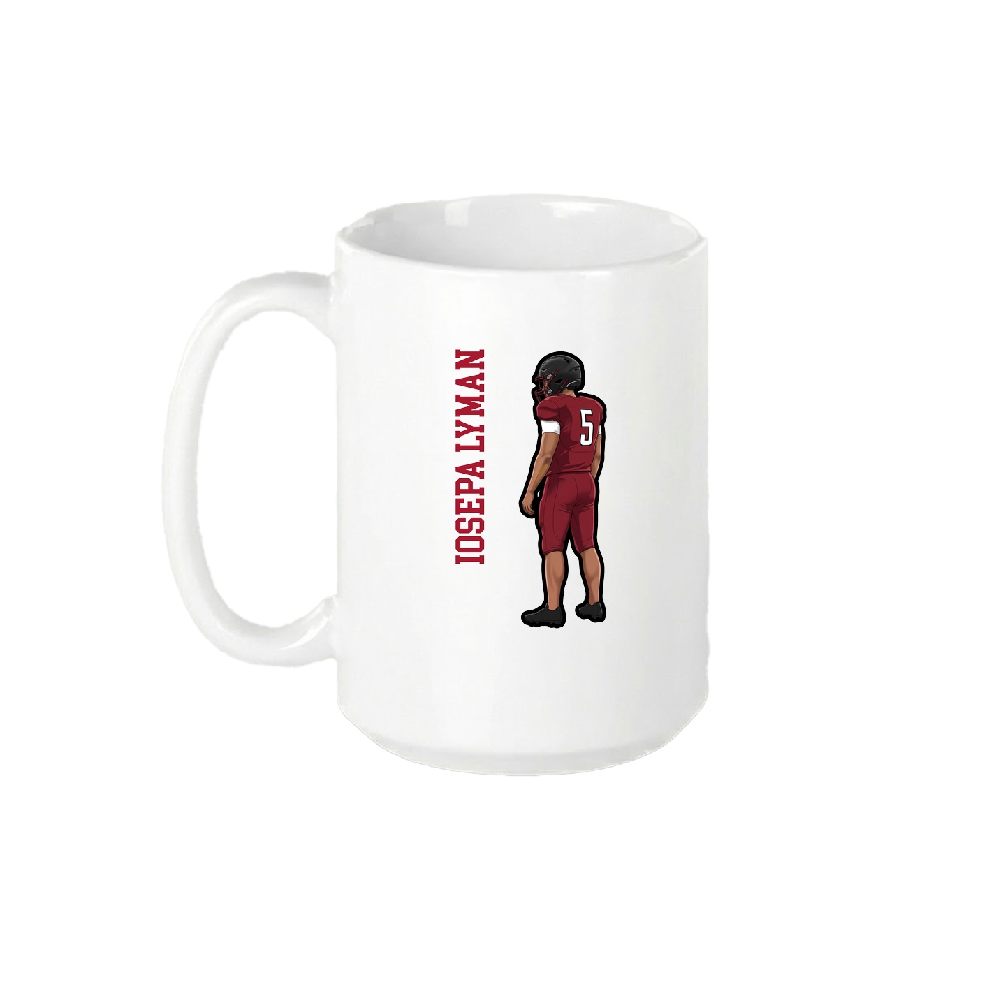 15oz Coffee Mug — Name Vertical in White