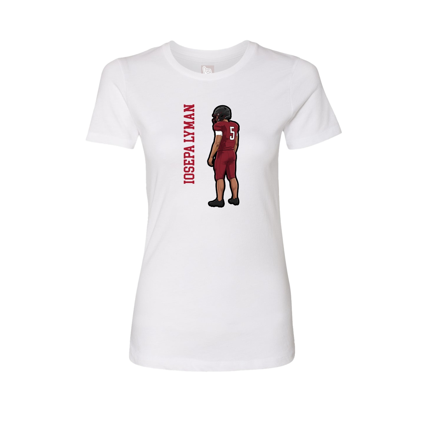 Fitted Women's Tee — Name Vertical in White