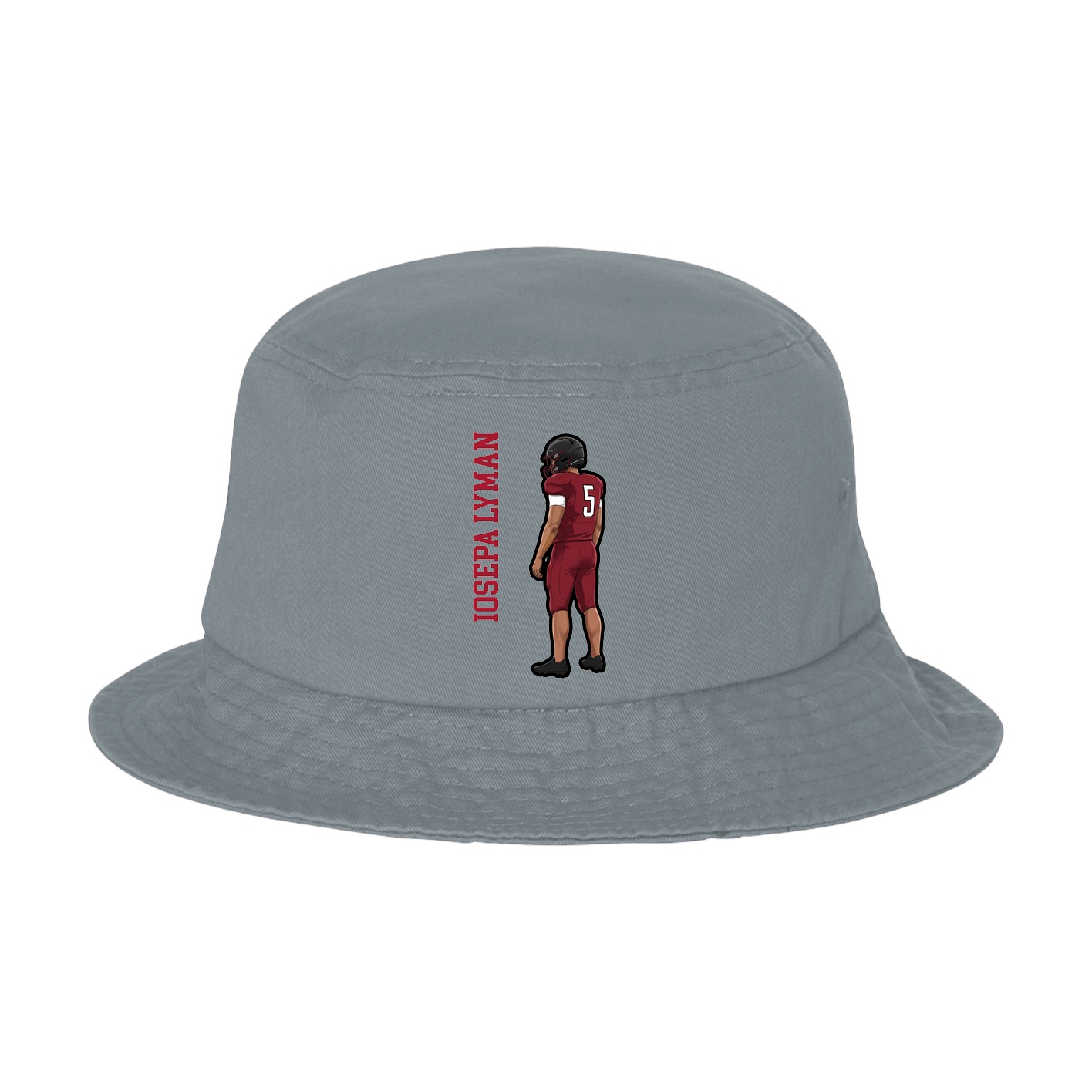 Bucket Cap — Name Vertical in Grey