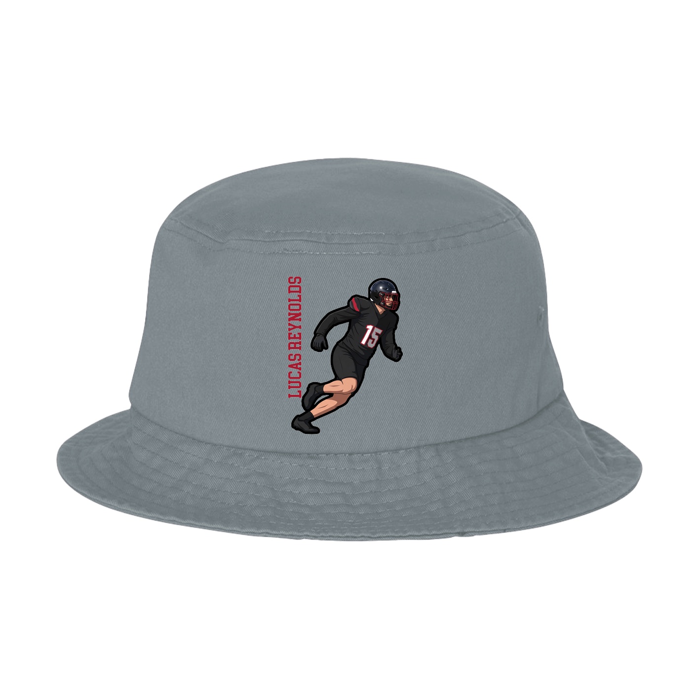 Bucket Cap — Name Vertical in Grey