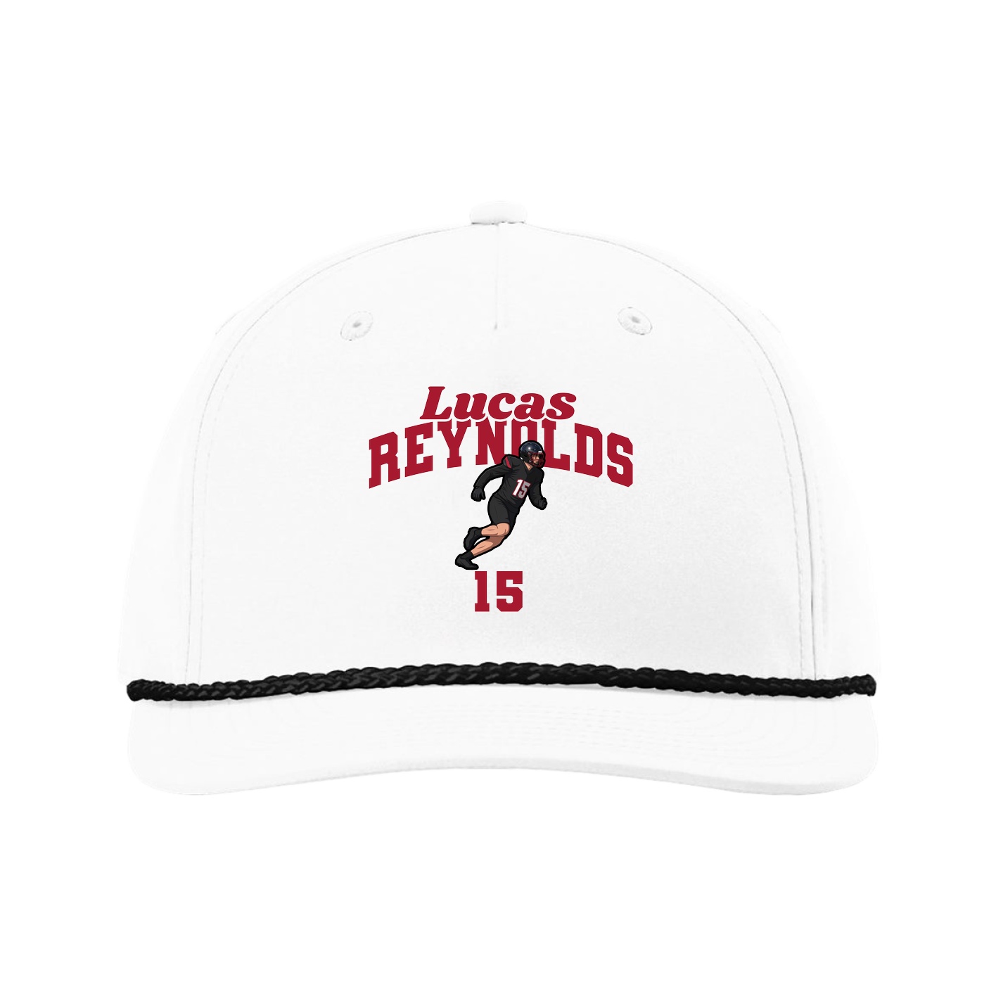 Five-Panel Classic Rope Cap — Signature Arch in White
