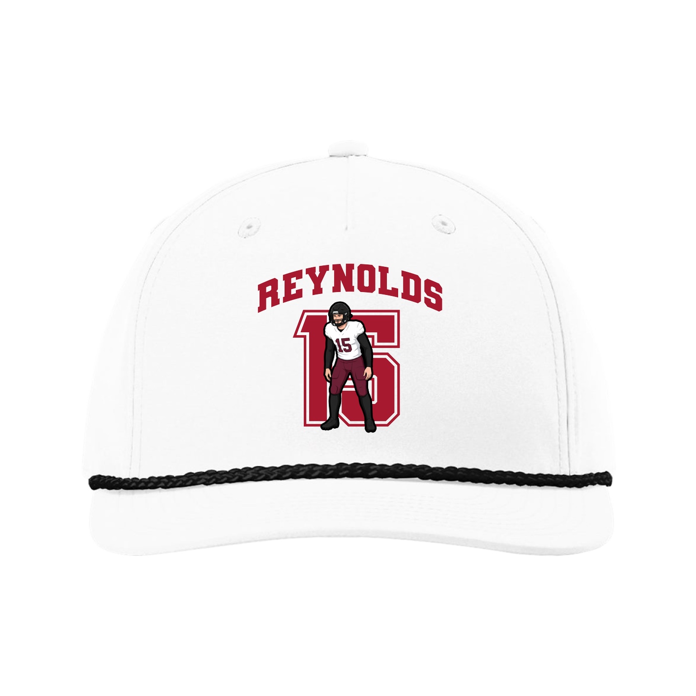 Five-Panel Classic Rope Cap — Number in White