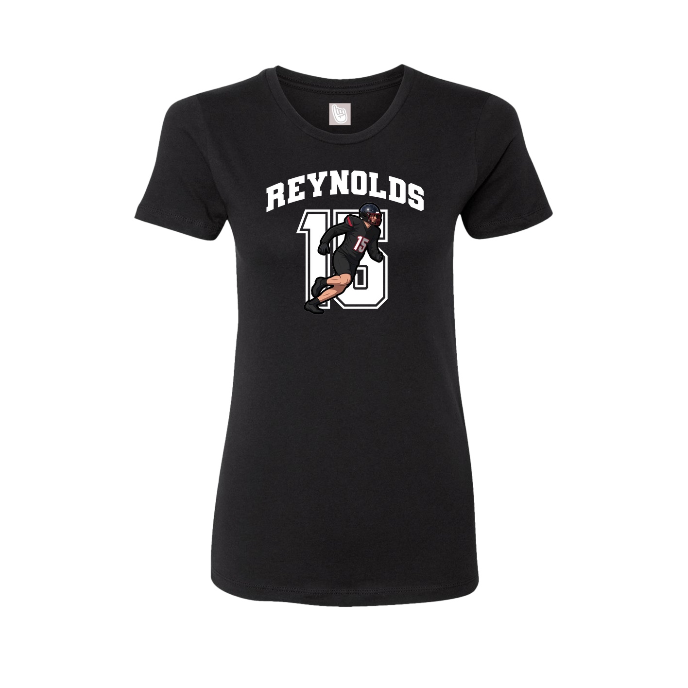 Fitted Women's Tee — Number in Black