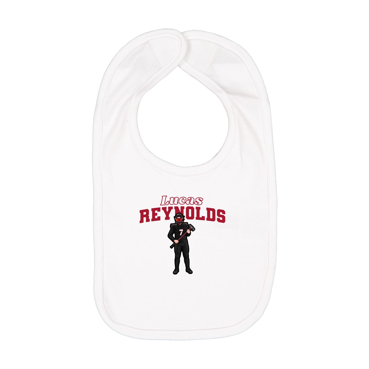 Infant Bib — Name Arch in White