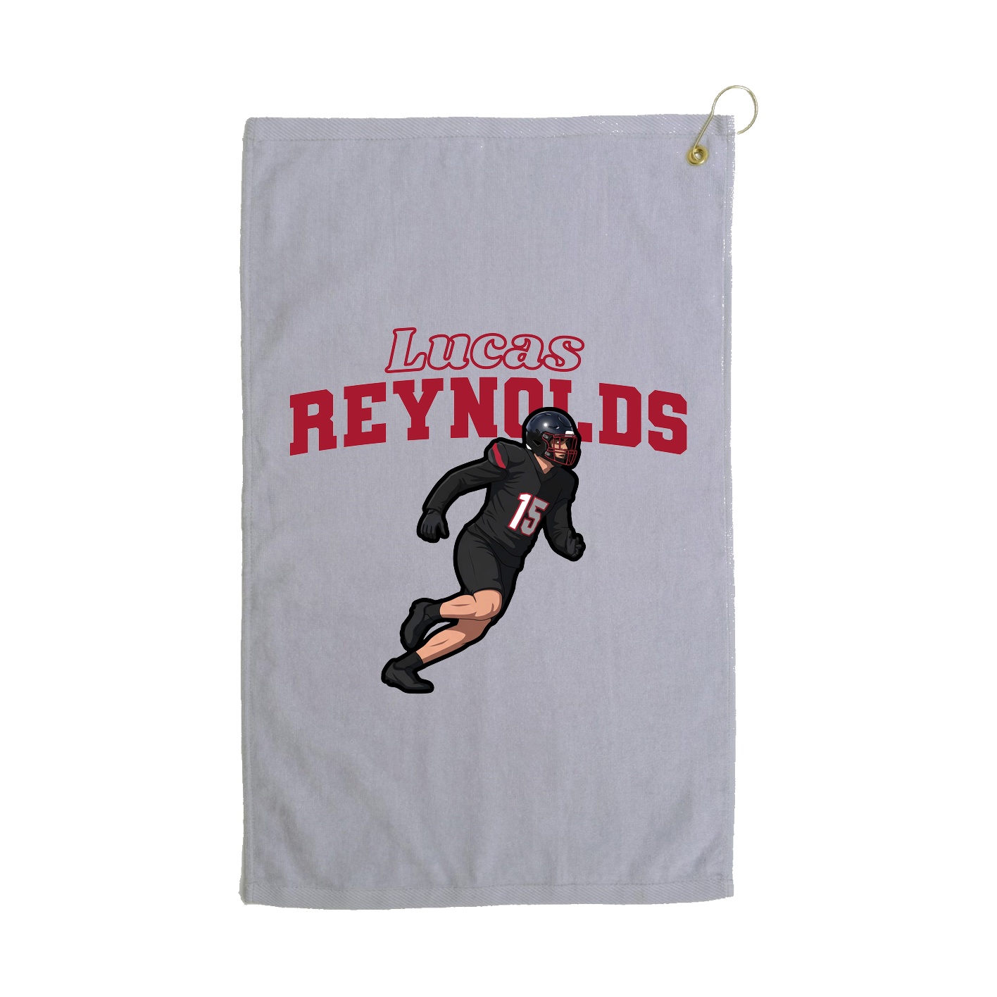 Golf Towel — Name Arch in Grey