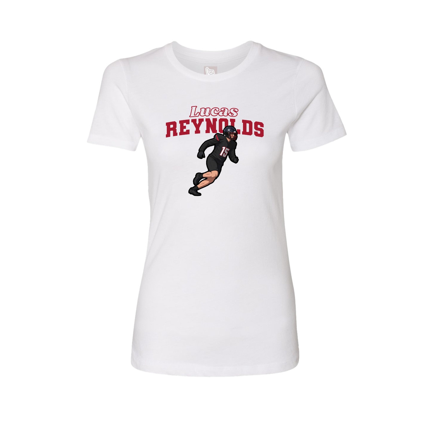 Fitted Women's Tee — Name Arch in White