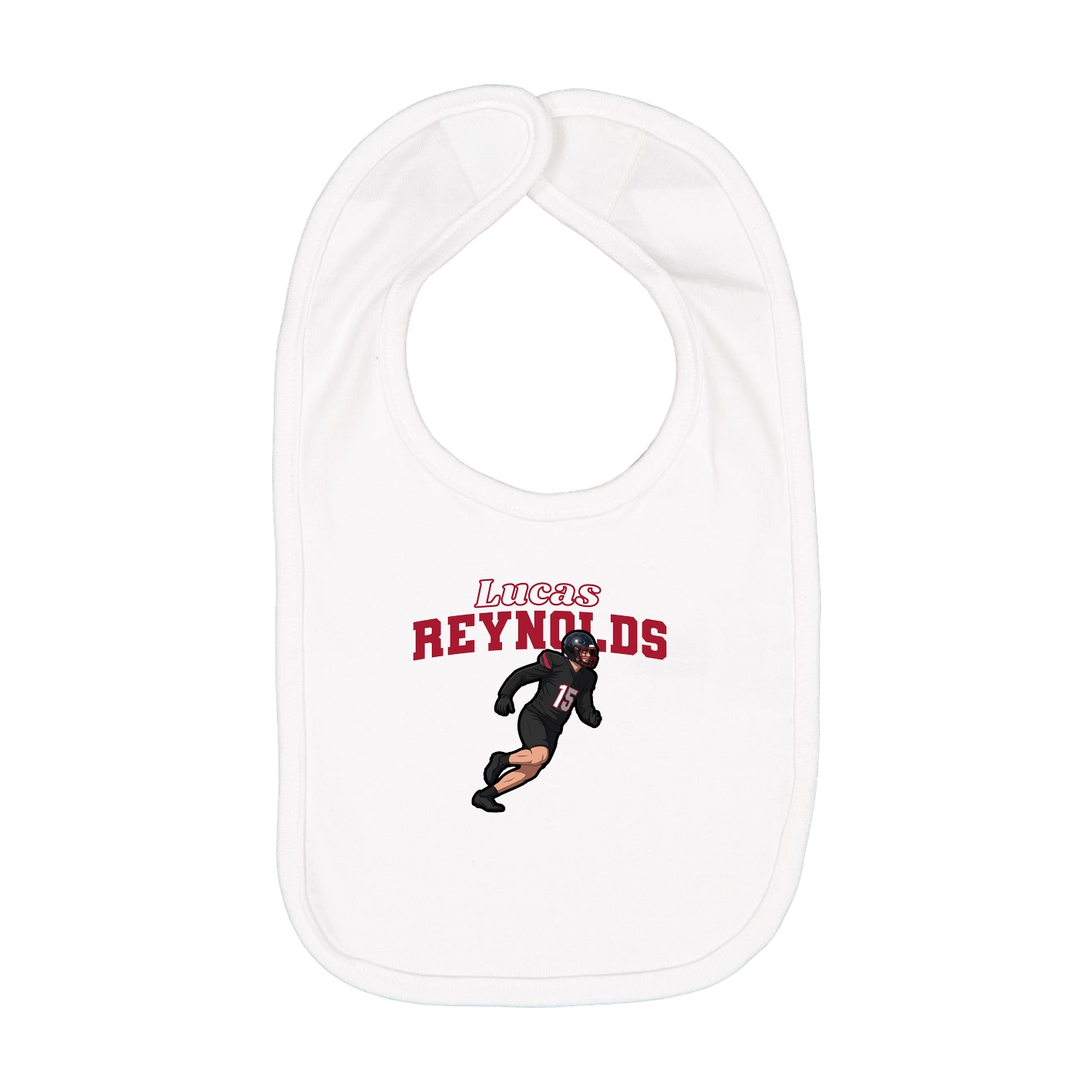 Infant Bib — Name Arch in White