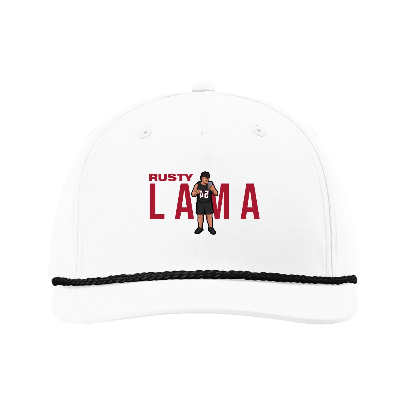 Five-Panel Classic Rope Cap — Player Name in White