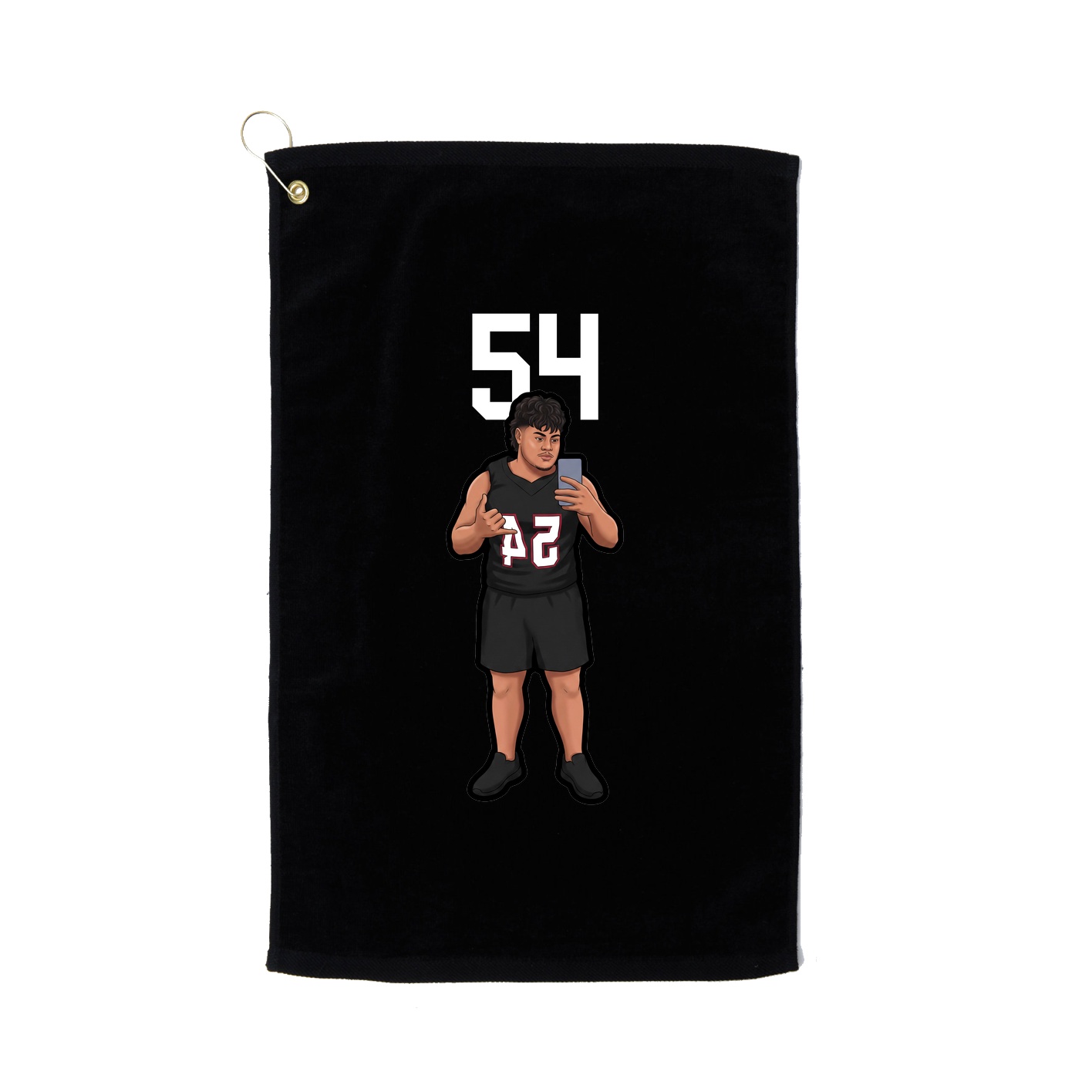 Golf Towel — Number Top in Black