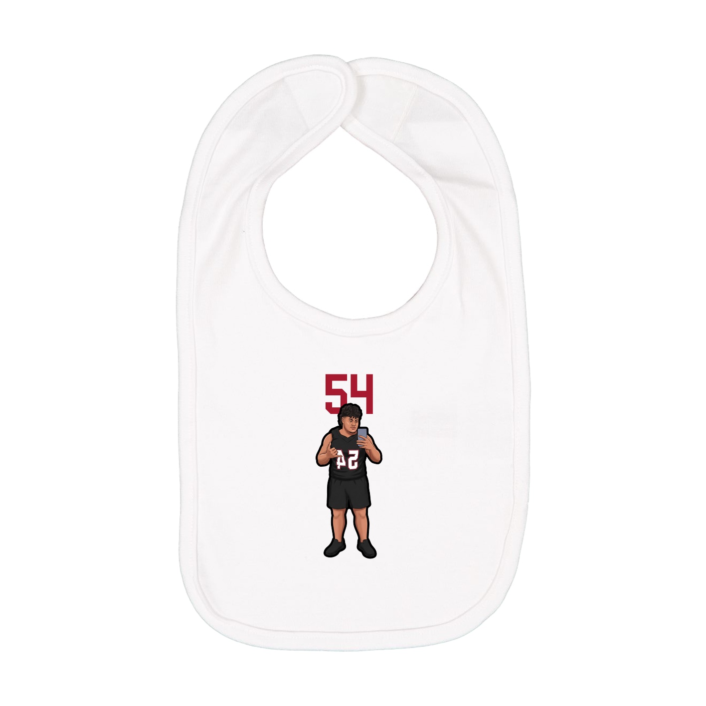 Infant Bib — Number Top in White