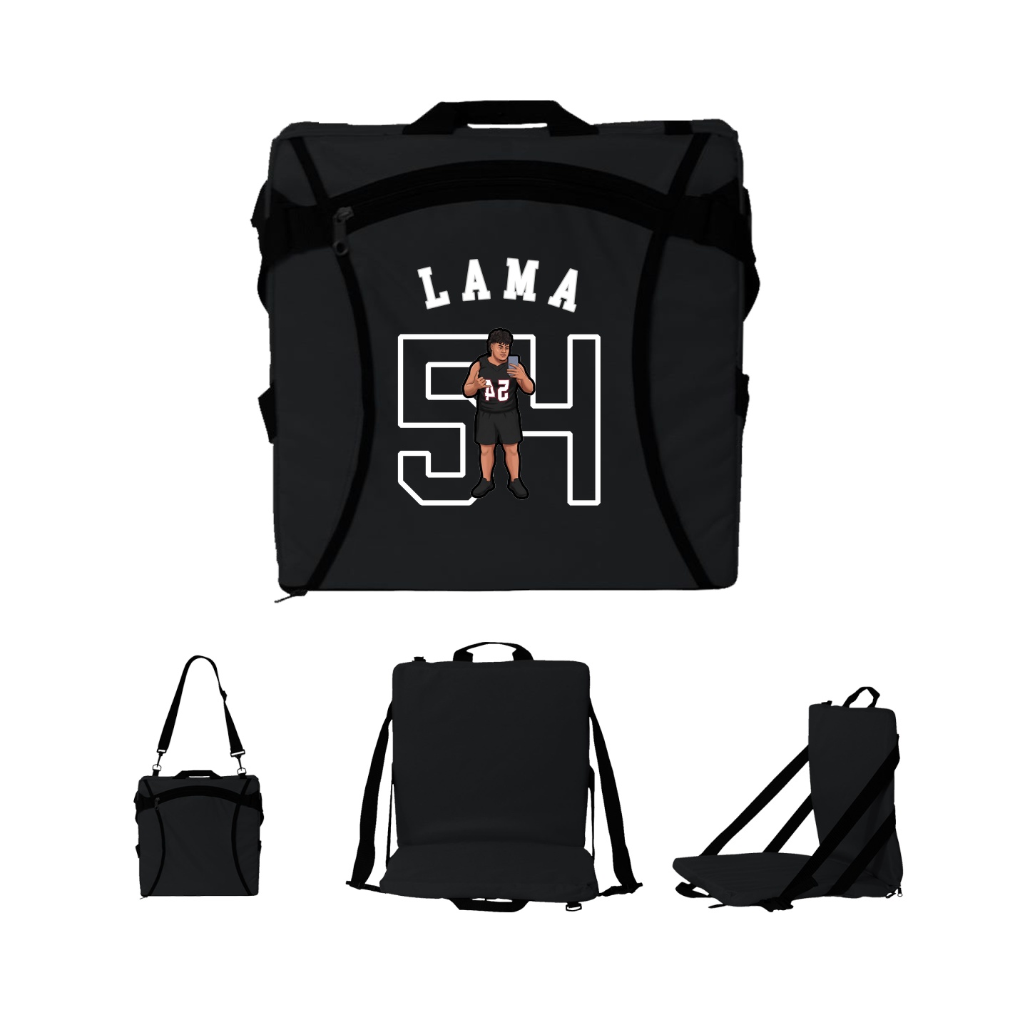 Folding Stadium Seat — Shirsey Arch in Black