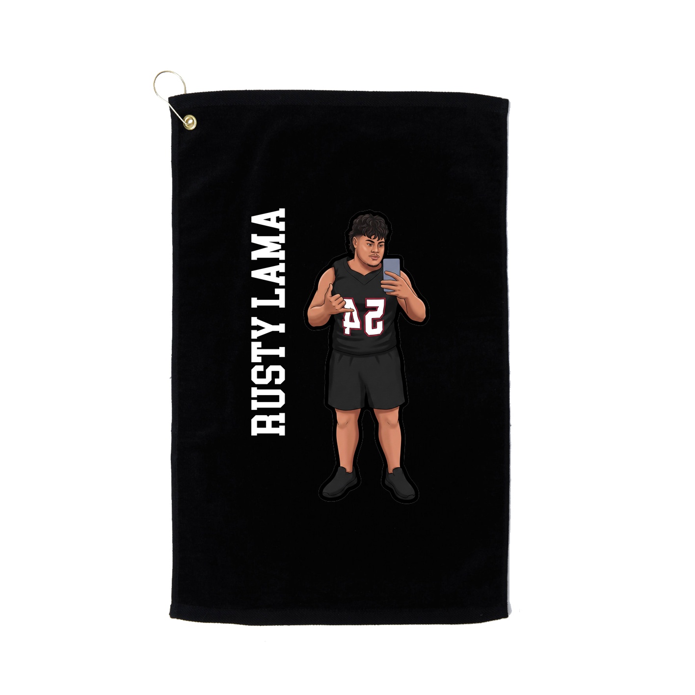 Golf Towel — Name Vertical in Black