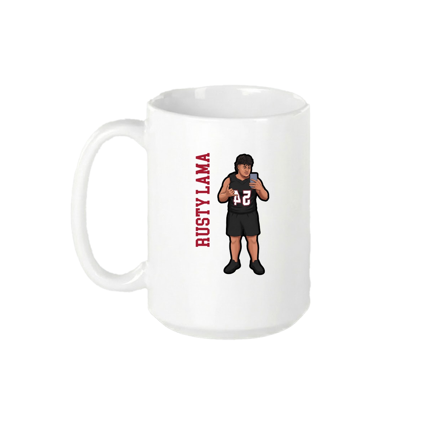 15oz Coffee Mug — Name Vertical in White