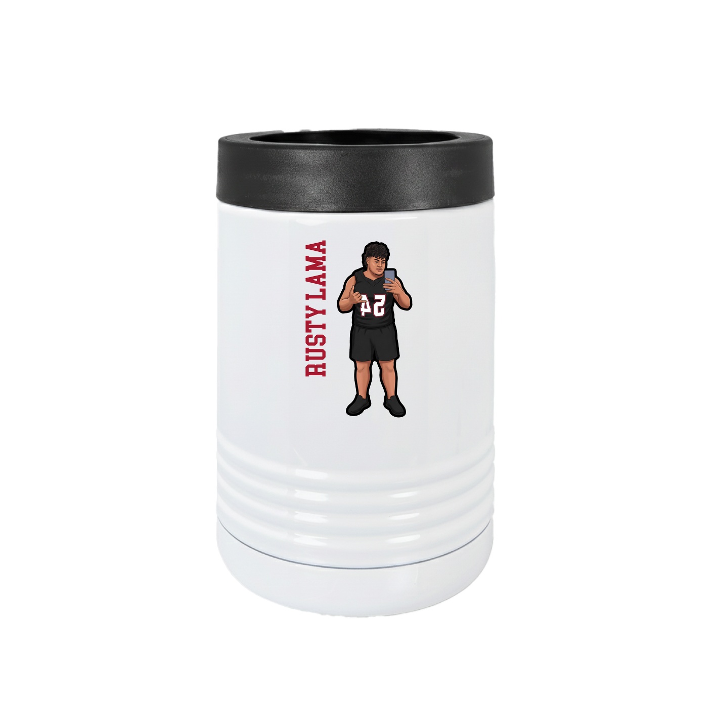 Beverage Holder — Name Vertical in White