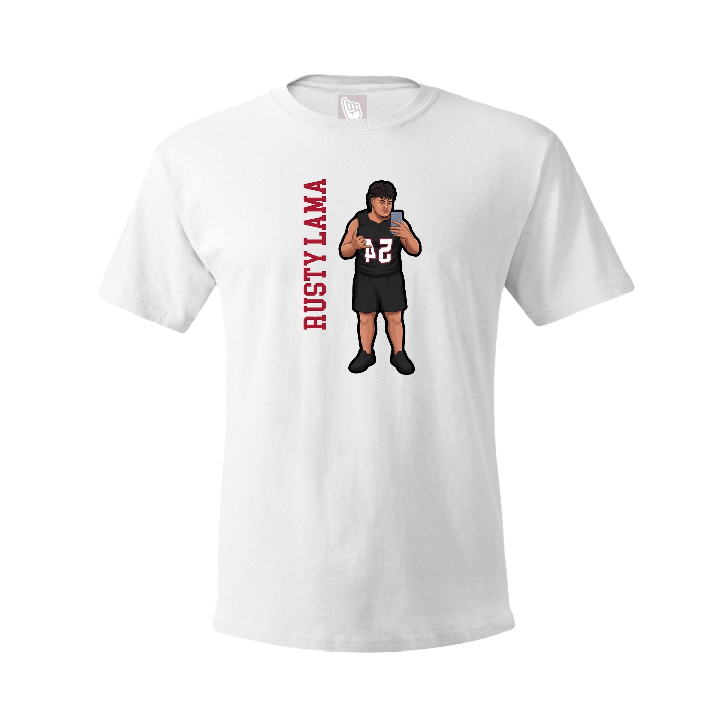 Youth Tee — Name Vertical in White