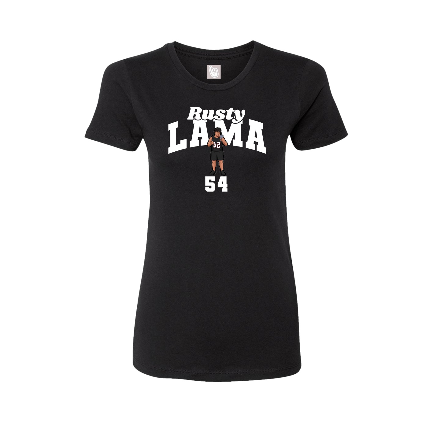 Fitted Women's Tee — Signature Arch in Black