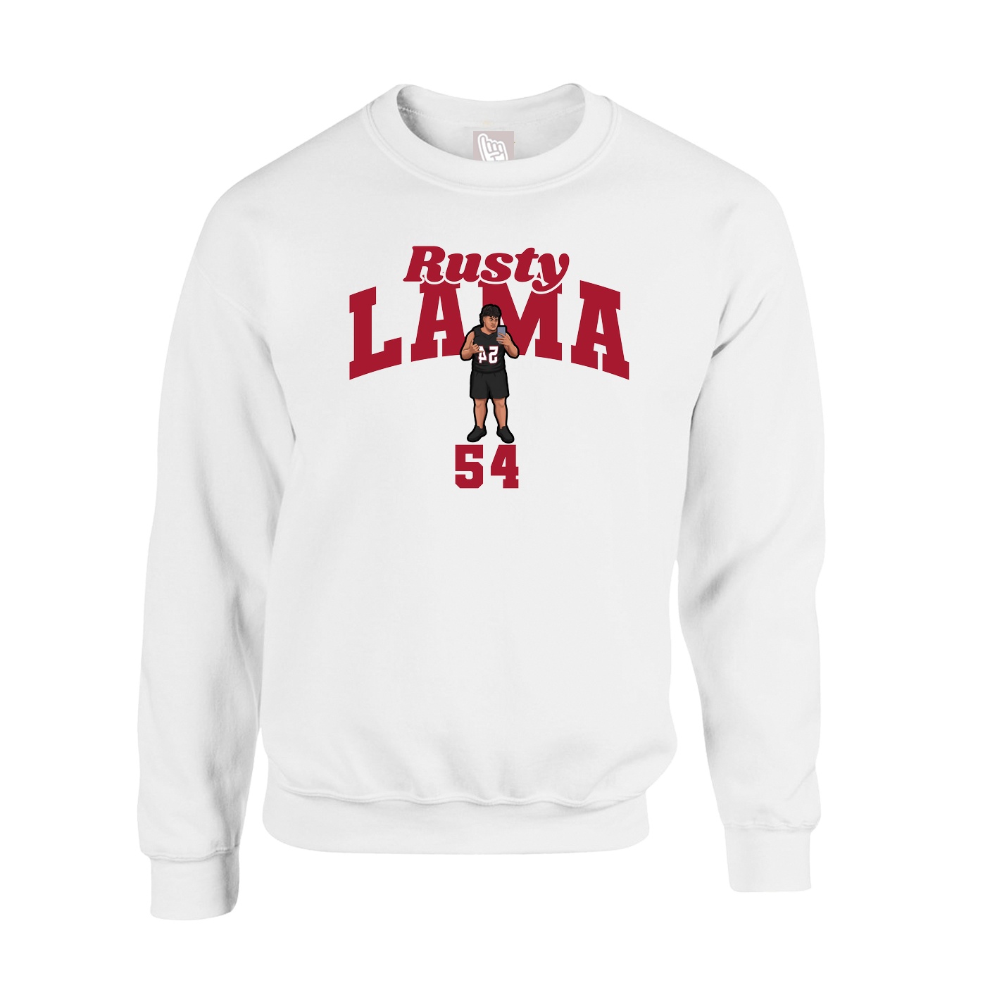 Fleece Crew — Signature Arch in White