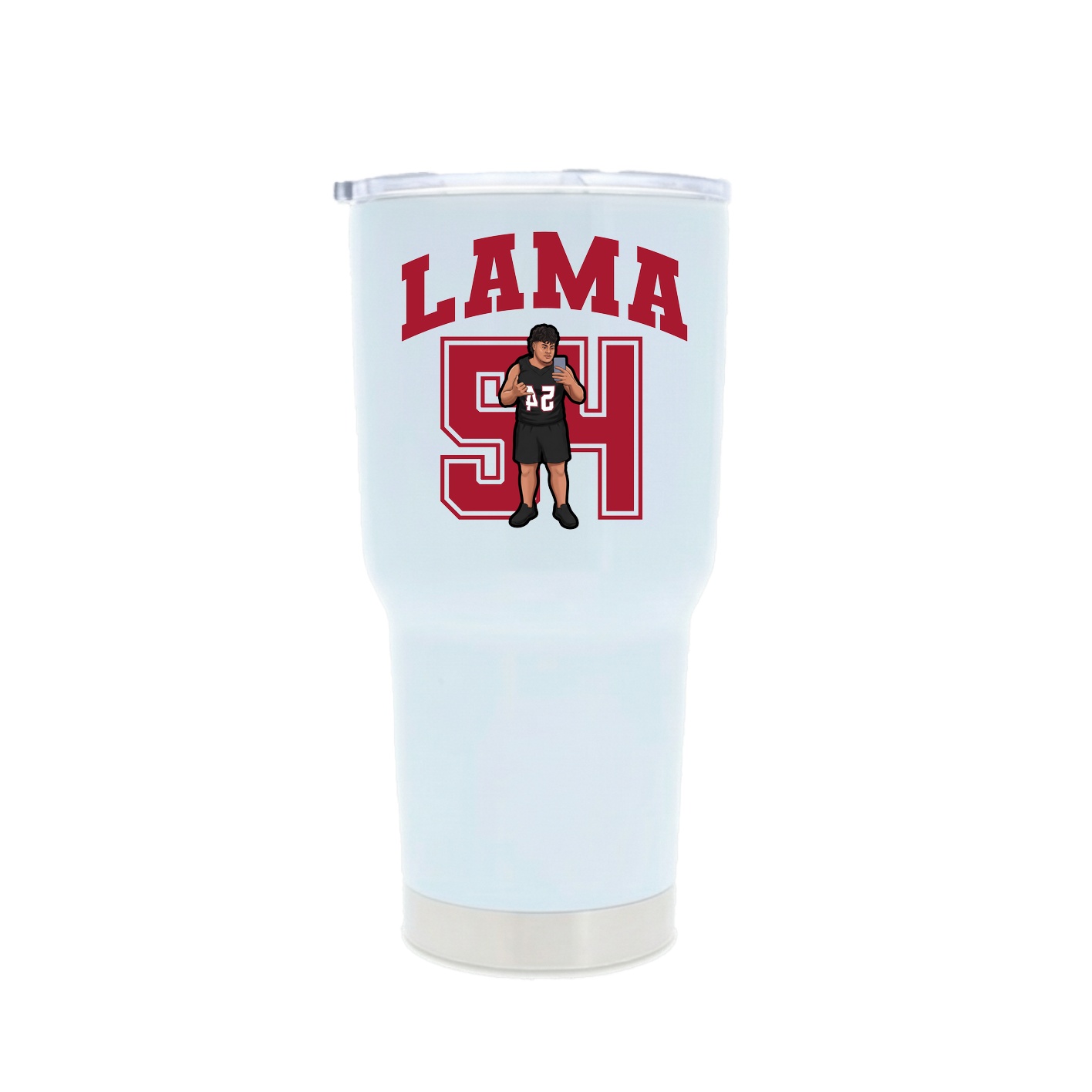 30oz Stainless Steel Tumbler — Number in White