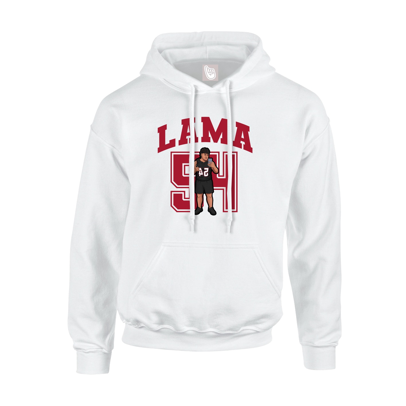 Youth Hoodie — Number in White