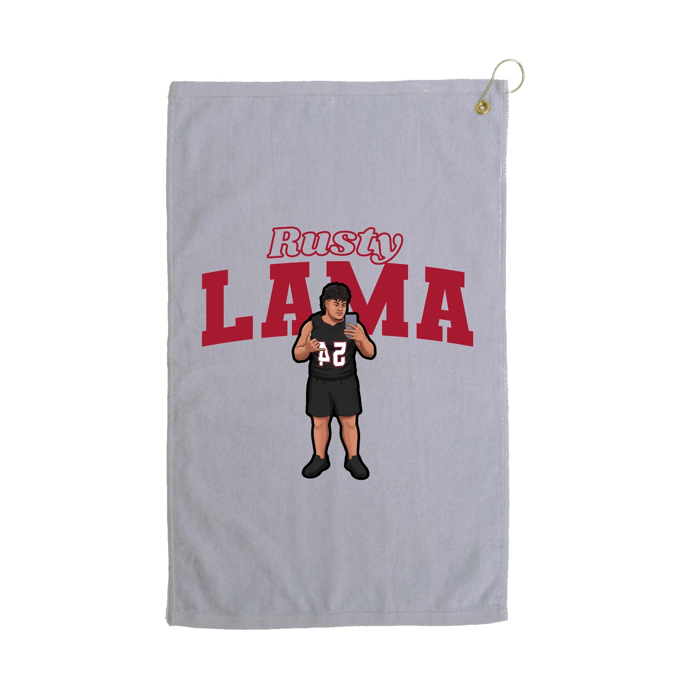 Golf Towel — Name Arch in Grey