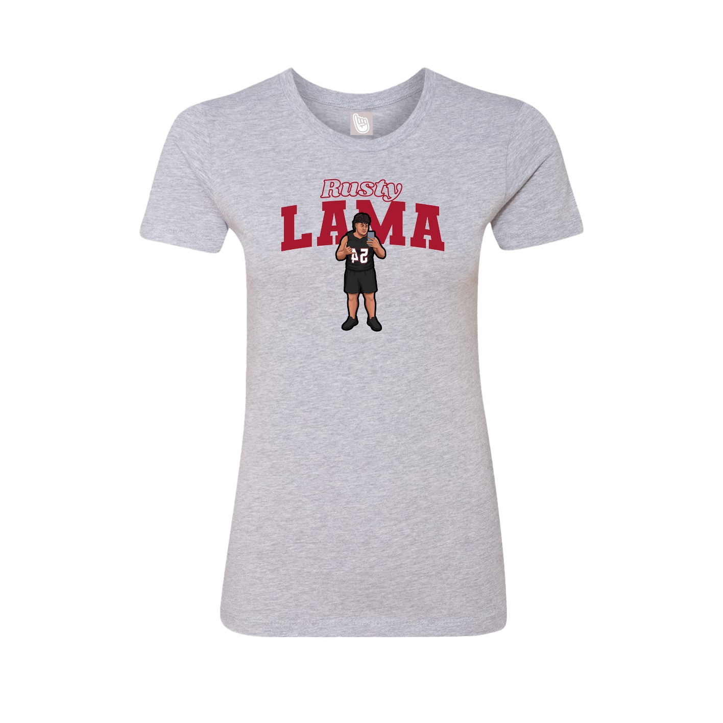 Fitted Women's Tee — Name Arch in Grey