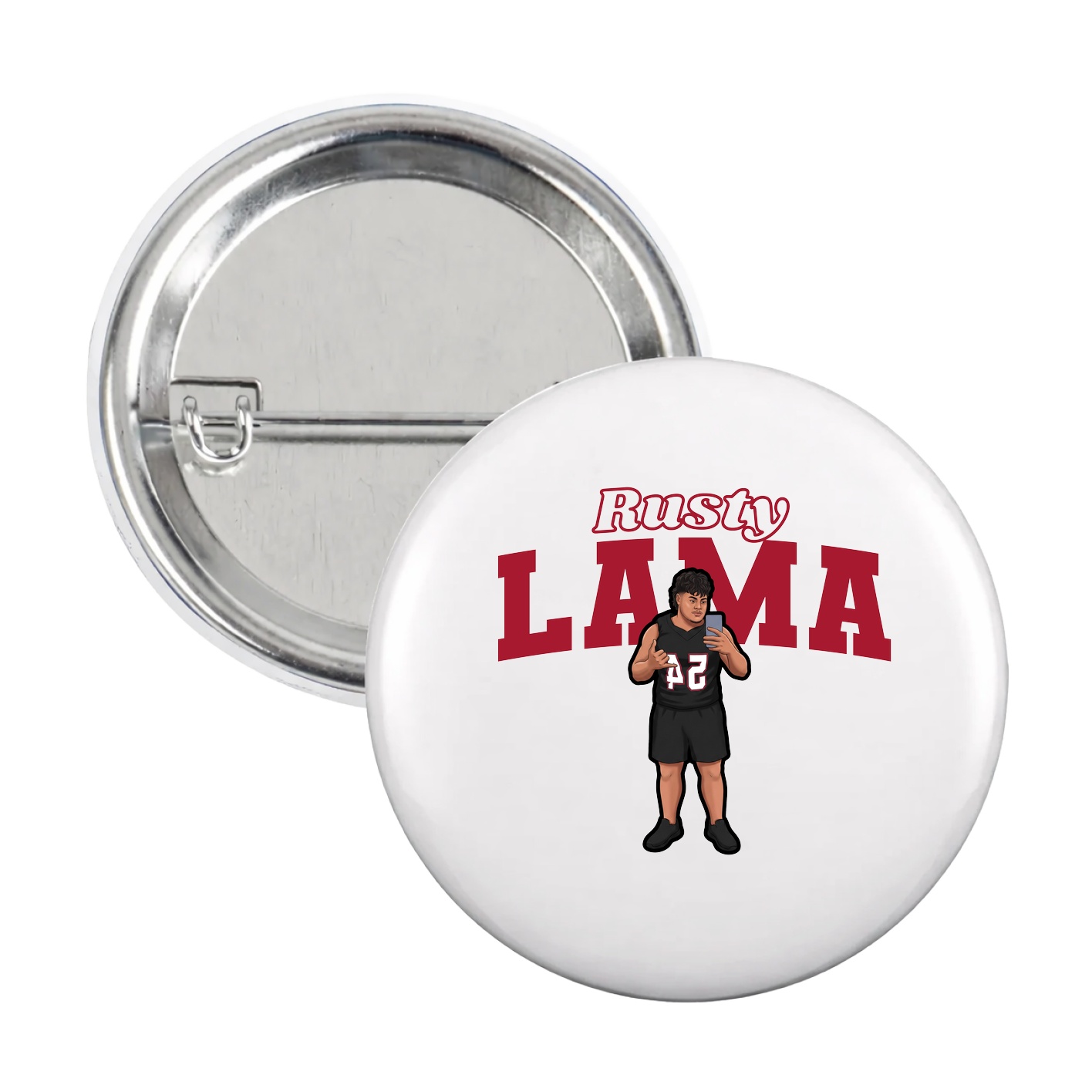 Game Day Button — Name Arch in White