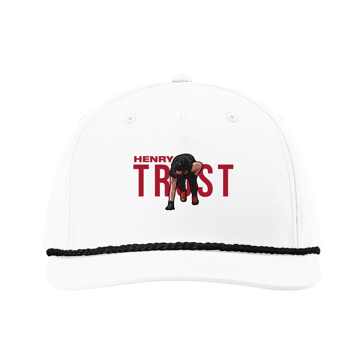 Five-Panel Classic Rope Cap — Player Name in White