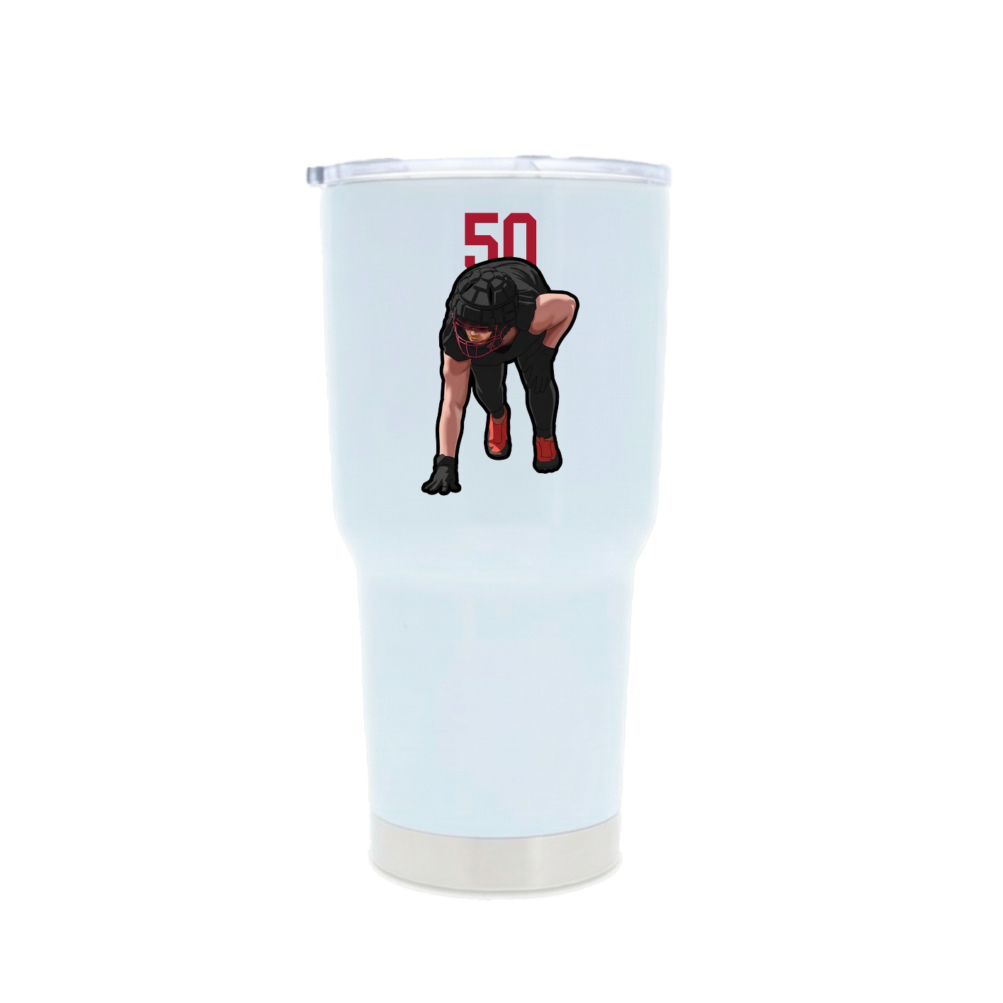 30oz Stainless Steel Tumbler — Number Top in White