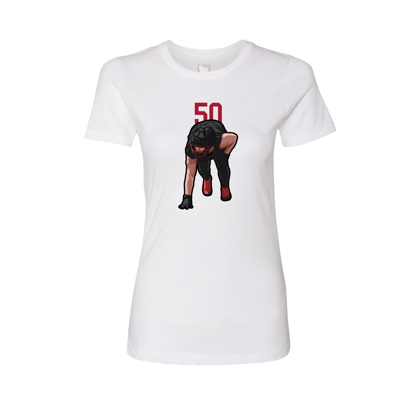Fitted Women's Tee — Number Top in White