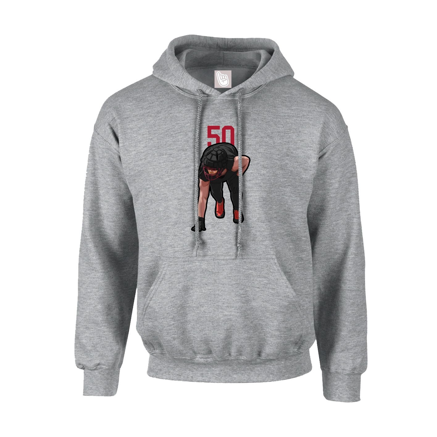 Youth Hoodie — Number Top in Grey